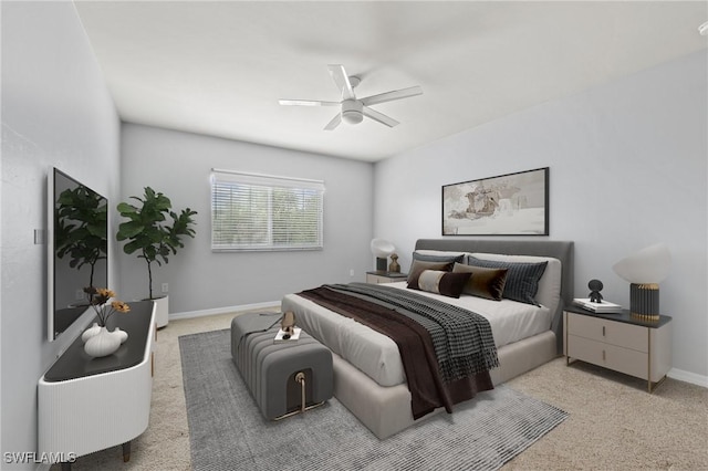 bedroom featuring ceiling fan