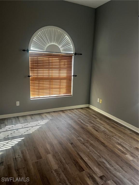 unfurnished room with wood-type flooring