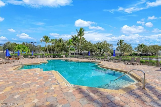 view of pool with a patio area