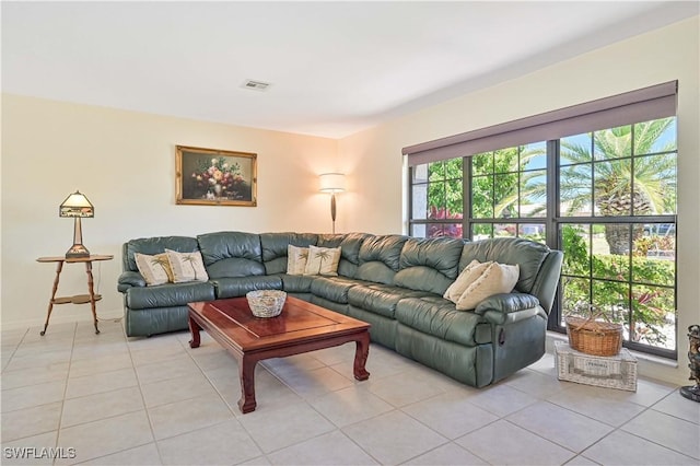 view of tiled living room