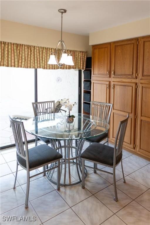 view of tiled dining space