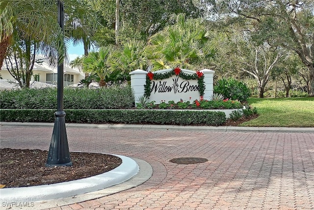 view of community sign