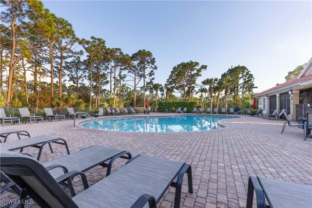 community pool with fence