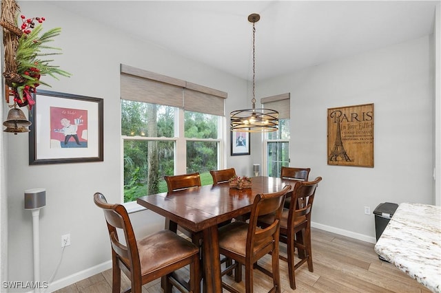 dining room featuring light hardwood / wood-style floors