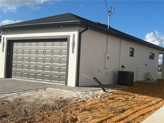 garage with cooling unit