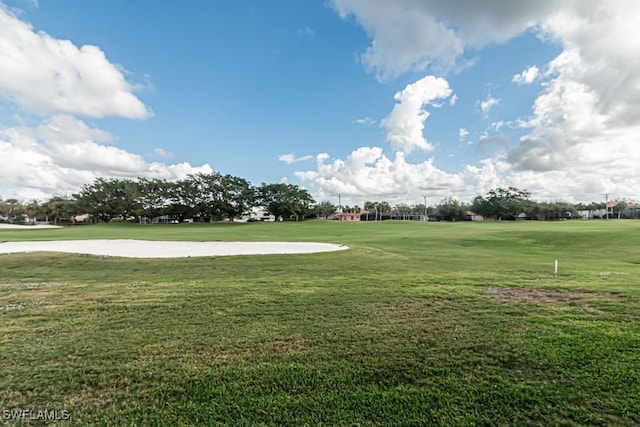 view of property's community featuring a lawn