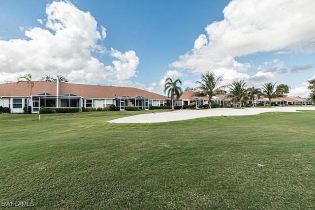 view of home's community with a lawn