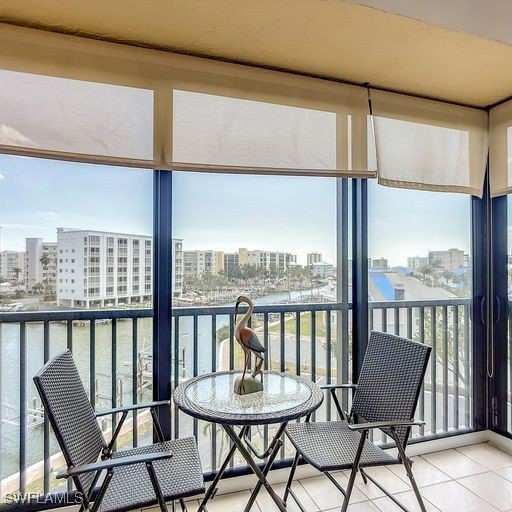 balcony with a water view