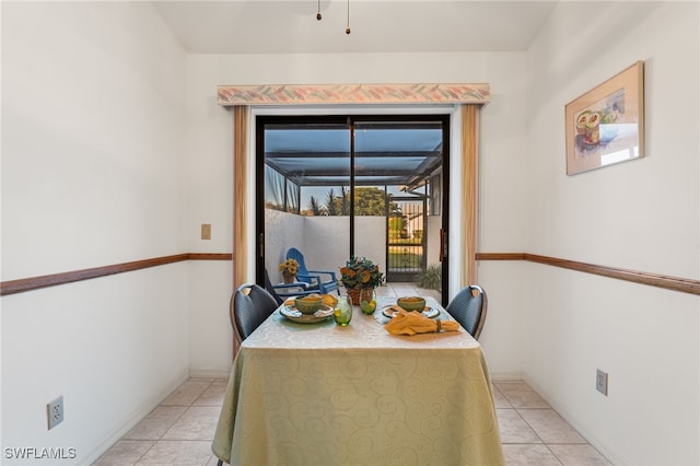 view of tiled dining area