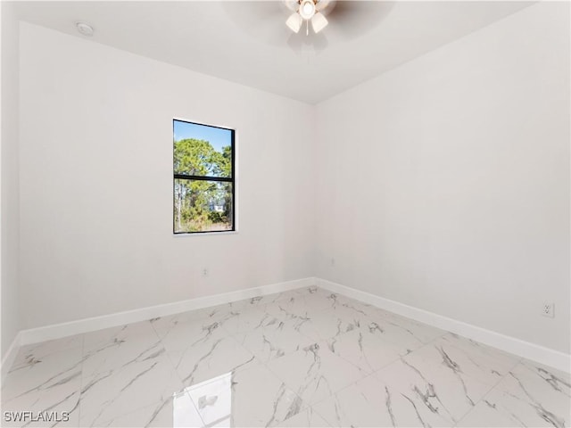 unfurnished room with ceiling fan