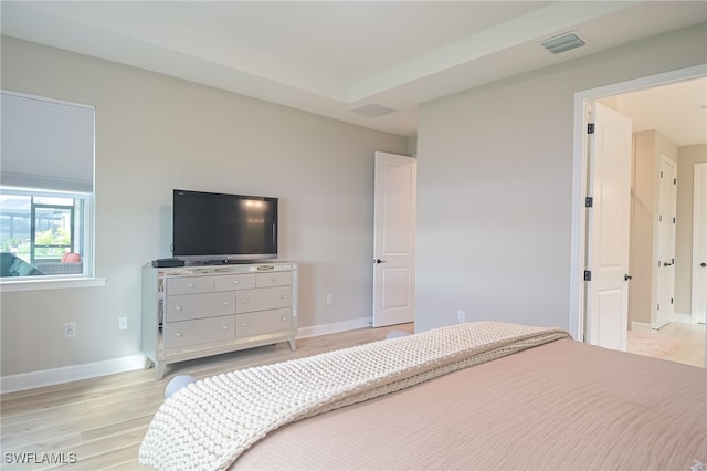 bedroom featuring light hardwood / wood-style floors