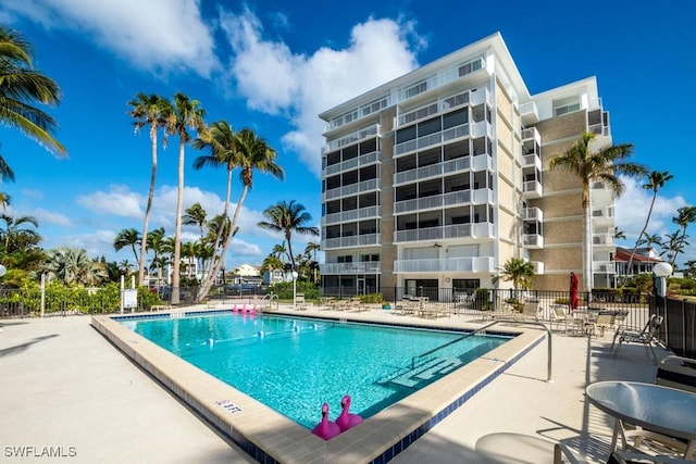 view of pool with a patio area