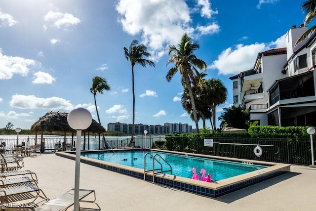 view of pool featuring a patio area