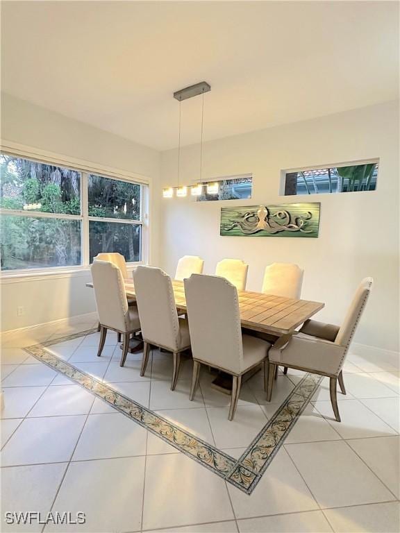 view of tiled dining space