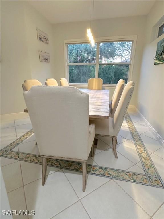 view of tiled dining area