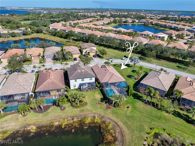 20256 Black Tree Ln, Estero, FL 33928 - aerial view of property and surrounding area with nearby suburban area and a large body of water