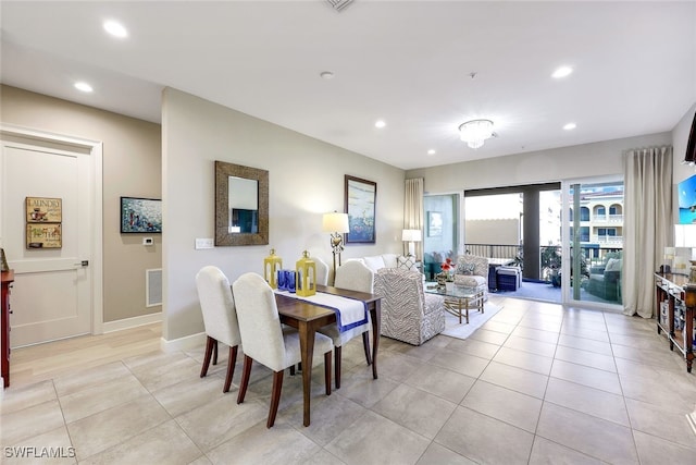 view of tiled dining area