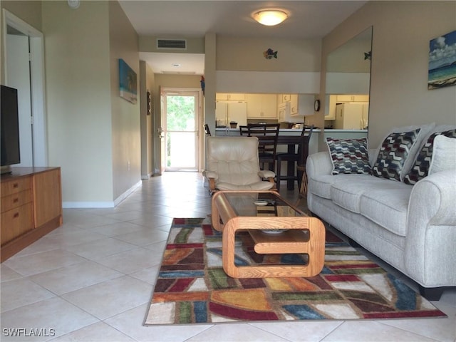 view of tiled living room