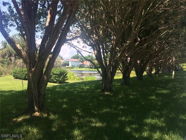 view of yard featuring a water view