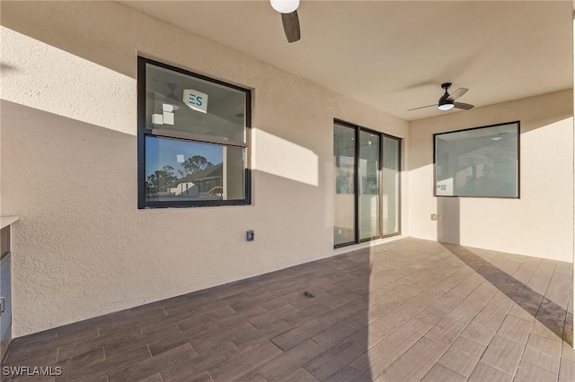 view of patio with ceiling fan