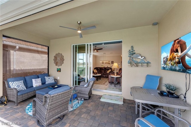 view of patio / terrace with an outdoor living space