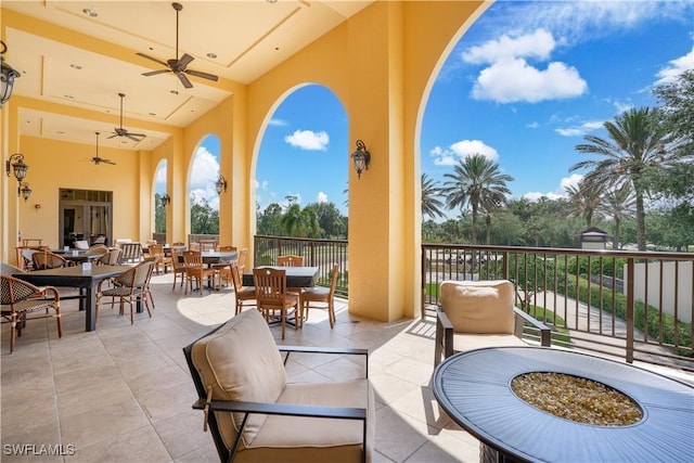 view of patio / terrace with ceiling fan