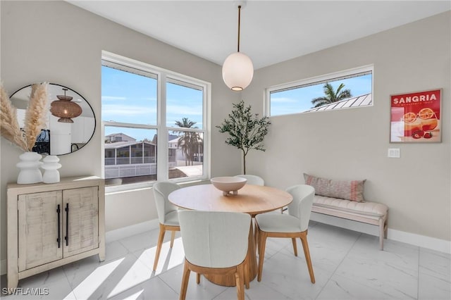 dining room featuring plenty of natural light