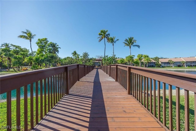 view of property's community with a water view