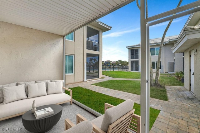 view of patio with outdoor lounge area