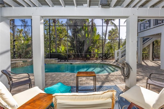 view of pool with a patio area