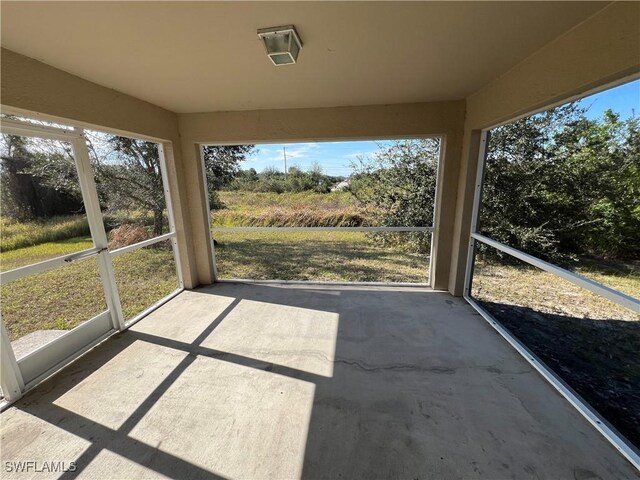 view of unfurnished sunroom