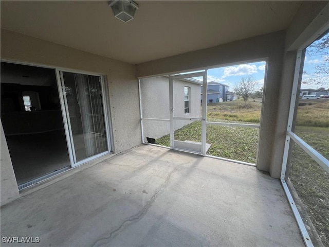 view of unfurnished sunroom