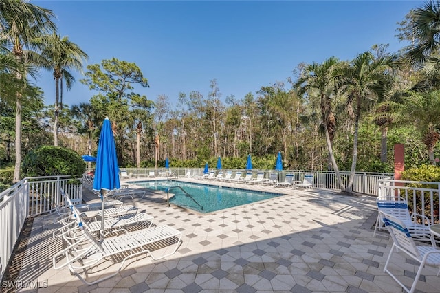 view of pool with a patio