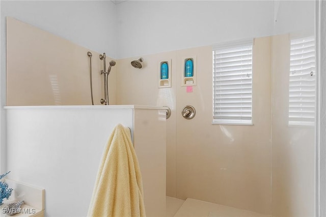 bathroom featuring walk in shower