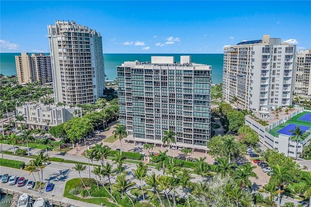 view of property with a water view