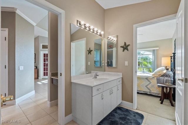 bathroom featuring vanity and tile patterned floors