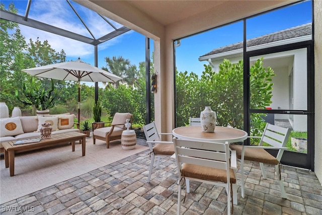 view of sunroom