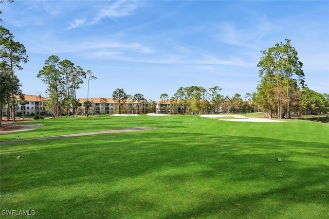 view of property's community featuring a yard