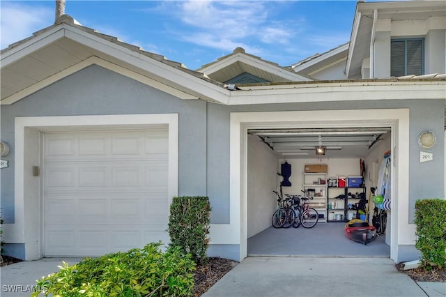 view of garage