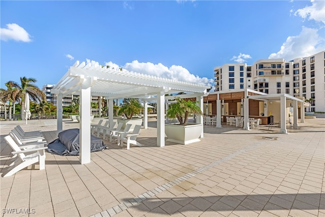 view of patio / terrace with a pergola