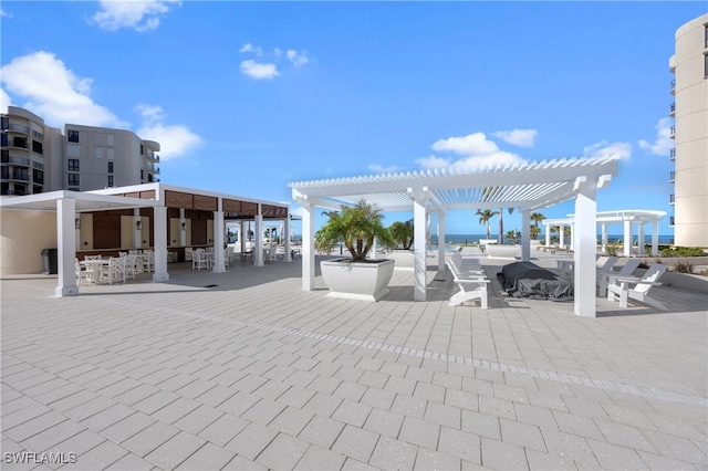 view of patio with a pergola