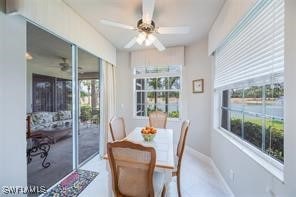 dining area featuring plenty of natural light