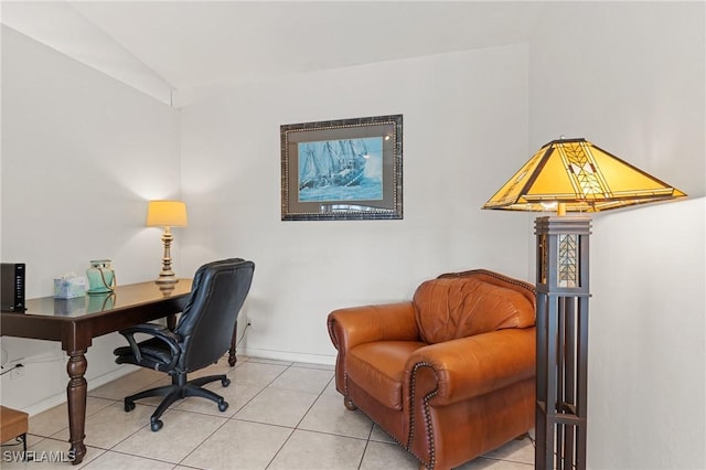 office space featuring light tile patterned floors