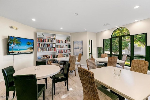 dining area featuring light hardwood / wood-style floors