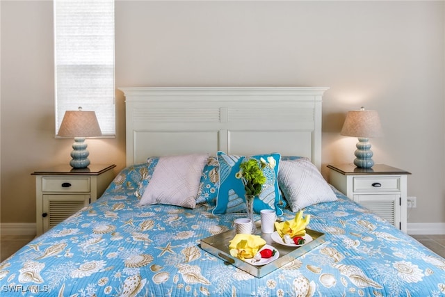 view of tiled bedroom