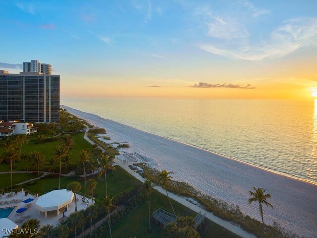 water view with a view of the beach