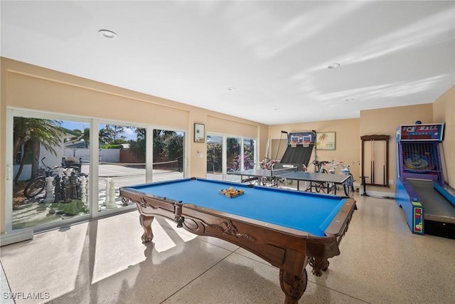 game room with billiards