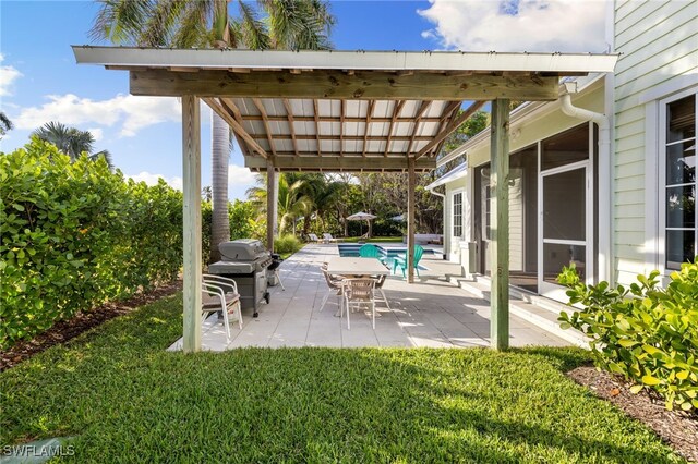 view of patio / terrace with a grill