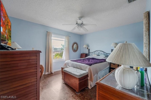 1291 Chokoloskee Dr, Chokoloskee, FL 34138 - bedroom featuring ceiling fan and a textured ceiling