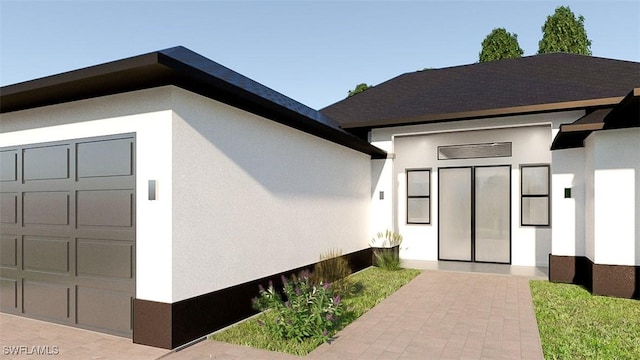 property entrance featuring a garage